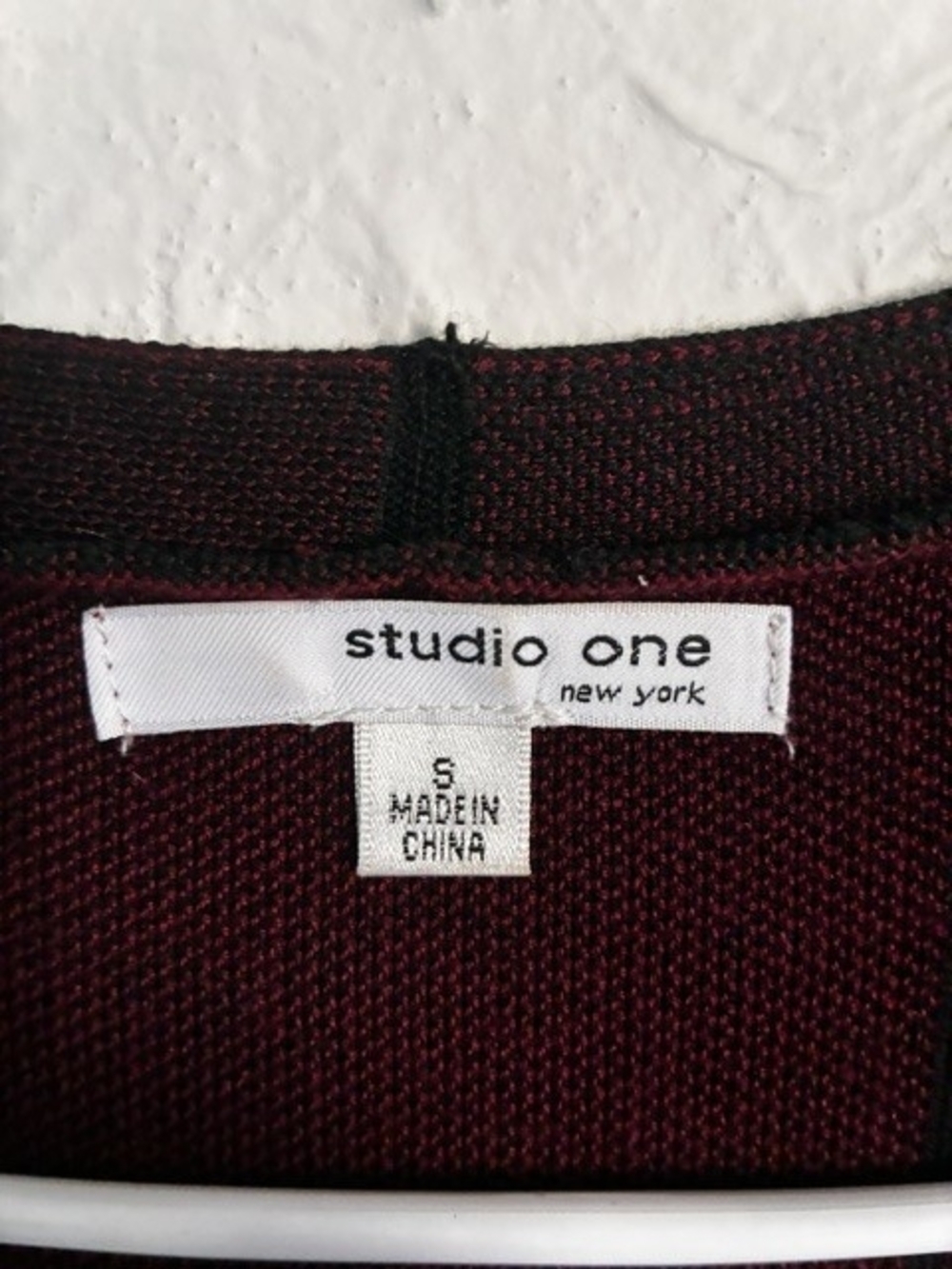 Studio One New York Maroon Windowpane Midi Dress Layered One Piece S - Picture 5 of 8